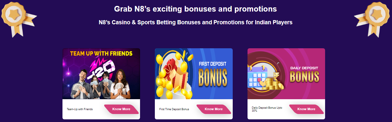 The best bonuses on N8 Casino