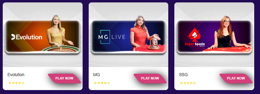 Live casino providers on N8 Casino