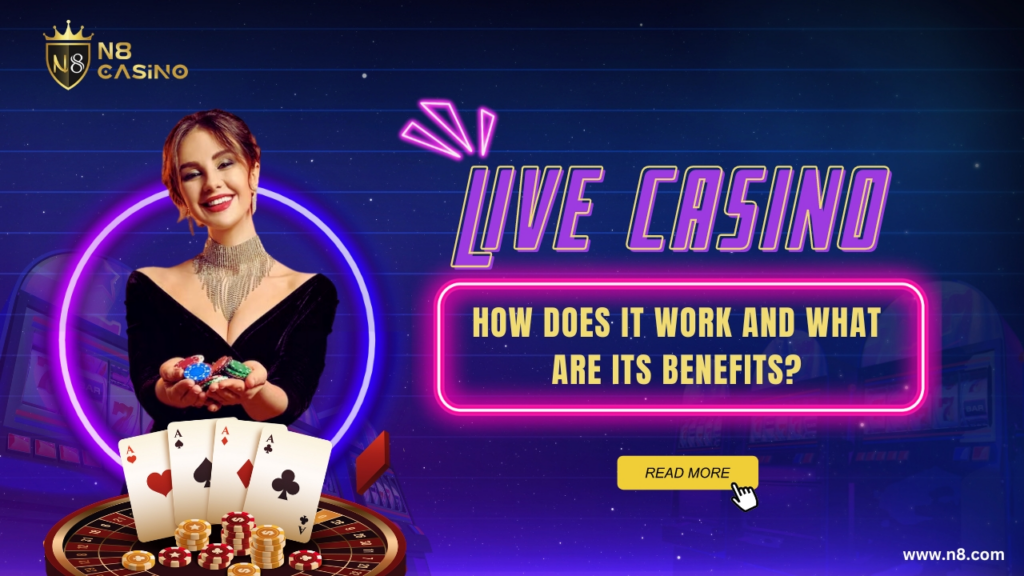 Woman with cards on n8 casino banner